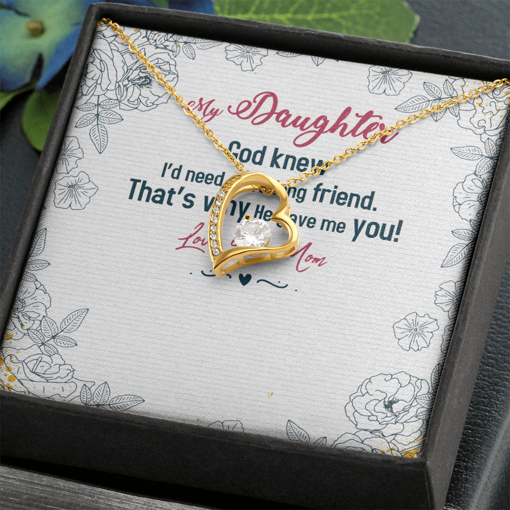 Daughter Necklace From Dad Mom – Forever Love Necklace – Sweet Gift for Daughter Birthday Graduation