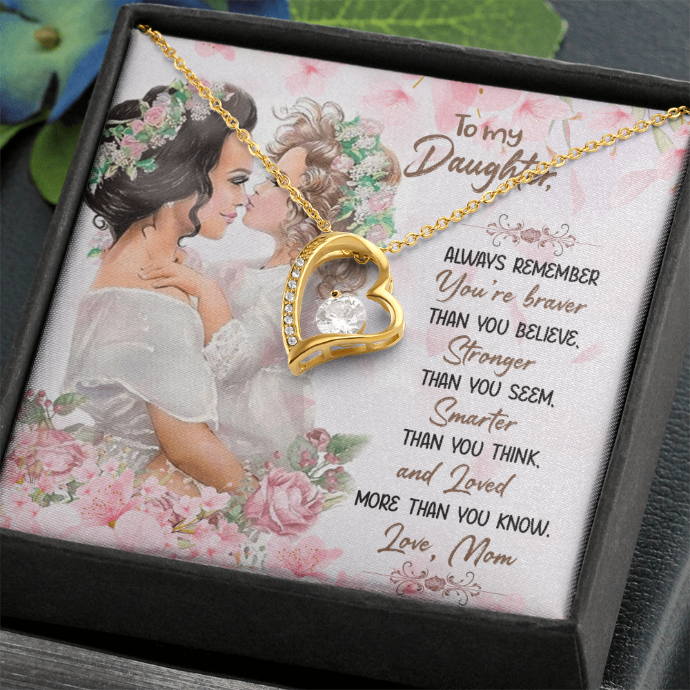 To My Daughter Forever Love Necklace, Birthday Christmas Gift for Daughter, meaningful Jewelry From Mom Parents