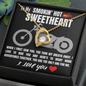 To My SMOKIN' HOT SWEETHEART I Love You - Biker - To My Beautiful Wife Necklace Boxed Jewellery - To My Wife Necklace With Message Card - Gift for Sweet Heart