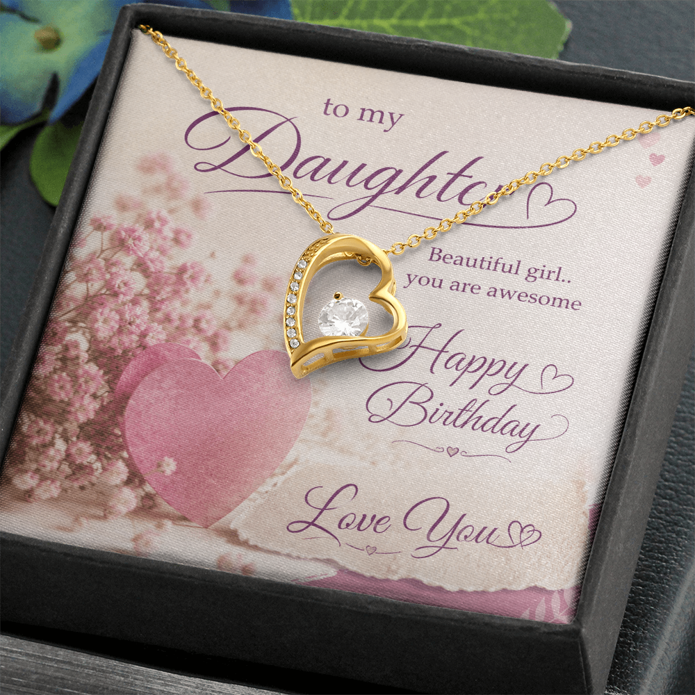 To My Daughter Birthday Gift – Beautiful Girl, You Are Awesome | Heartfelt Happy Birthday Gift | Daughter Birthday Gift – Romantic Pink Floral Happy Birthday Design | Love You