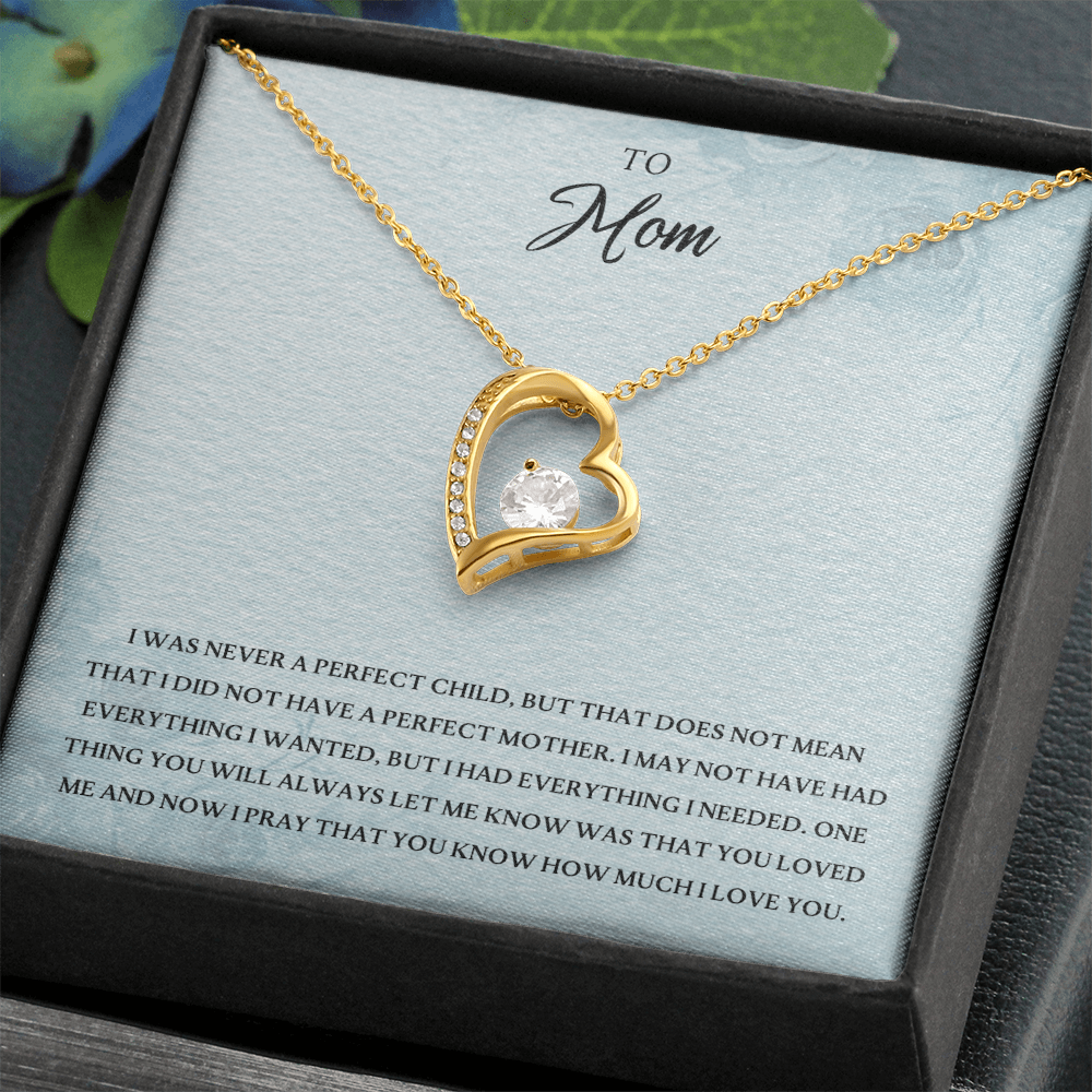 To Mom Forever Love Necklace Gift From Daughter Son, Christmas Birthday Present, 2026 Mothers Day Gift Ideas, Jewelry for Her, Motivational Card Necklace for Mommy